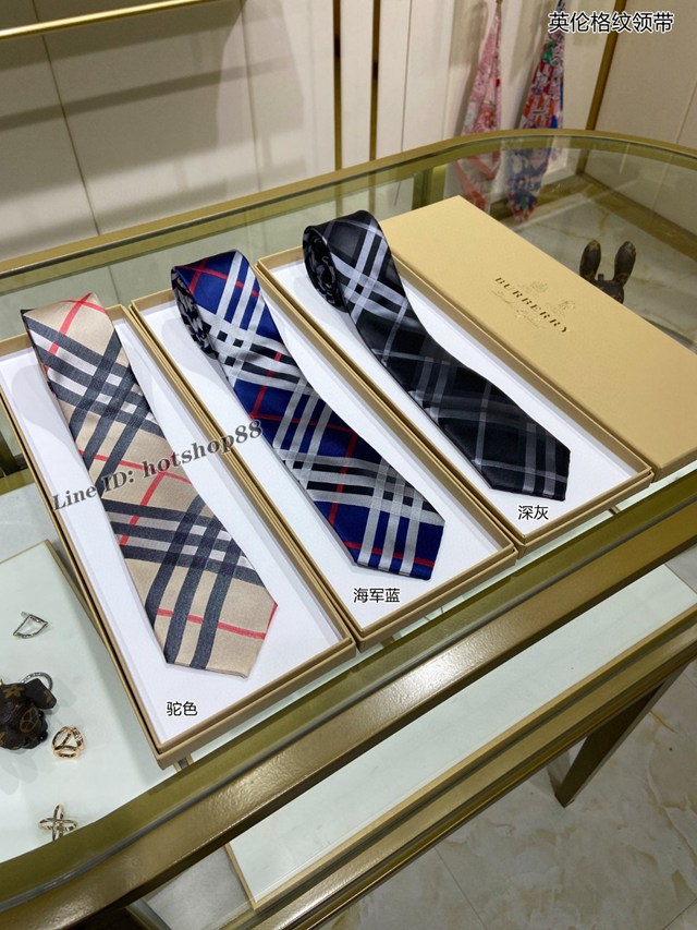 BURBERRY專櫃新款男士英倫格紋領帶 巴寶莉經典Vintage格紋馬標絲質領帶 mmyj1322